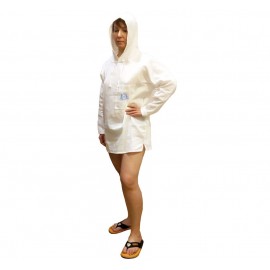 Рубаха пляжная с капюшоном, белая, р. 52 XL