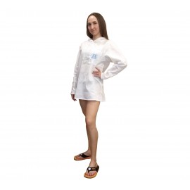 Рубаха пляжная с капюшоном, белая, р. 48 L