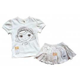 Комплект для девочки, футболка с юбкой-трусиками, р. 86 см.